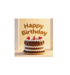 3d 高クオリティー 誕生日ケーキ（個別スタンプ：4）