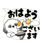 B＆W シーズー犬「大き目文字・吹き出し」（個別スタンプ：1）