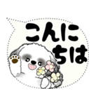 B＆W シーズー犬「大き目文字・吹き出し」（個別スタンプ：2）