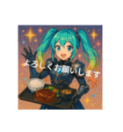 食べ物とバーチャル戦士（個別スタンプ：3）