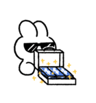 社畜うさぎ、ついに推しとご対面！(青い)（個別スタンプ：3）