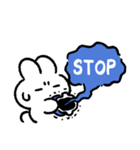 社畜うさぎ、ついに推しとご対面！(青い)（個別スタンプ：12）