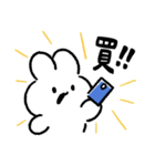 社畜うさぎ、ついに推しとご対面！(青い)（個別スタンプ：15）