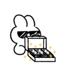 社畜うさぎ、ついに推しとご対面！(黒)（個別スタンプ：3）