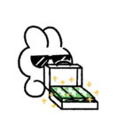 社畜うさぎ、ついに推しとご対面！(緑)（個別スタンプ：3）