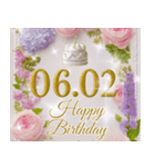 6月前半♡日付入り♡動く誕生日おめでとう（個別スタンプ：2）