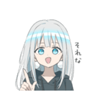 パーカーの女の子(銀髪)16（個別スタンプ：1）