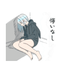 パーカーの女の子(銀髪)16（個別スタンプ：3）