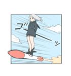 パーカーの女の子(銀髪)16（個別スタンプ：7）