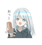 パーカーの女の子(銀髪)16（個別スタンプ：11）