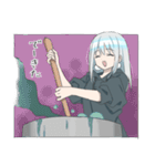 パーカーの女の子(銀髪)16（個別スタンプ：19）