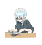 パーカーの女の子(銀髪)16（個別スタンプ：21）