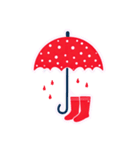 雨の日のかわいい傘スタンプ（個別スタンプ：2）