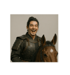 [アレンジ用]馬に乗った武士（個別スタンプ：3）