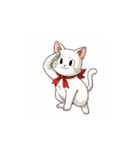 【敬礼猫⑧】（個別スタンプ：4）