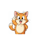 【敬礼猫⑧】（個別スタンプ：6）