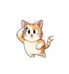 【敬礼猫⑧】（個別スタンプ：7）