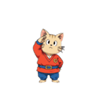 【敬礼猫⑨】（個別スタンプ：4）