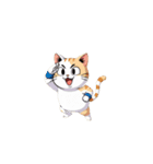 【敬礼猫⑨】（個別スタンプ：7）