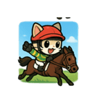 猫ジョッキーの全力競馬スタンプ（個別スタンプ：3）