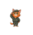 【敬礼猫10】（個別スタンプ：1）