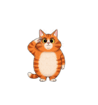 【敬礼猫10】（個別スタンプ：2）