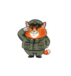【敬礼猫10】（個別スタンプ：3）