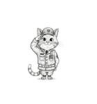 【敬礼猫10】（個別スタンプ：5）