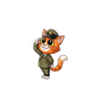 【敬礼猫10】（個別スタンプ：8）