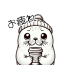 人間みたいなアザラシ（個別スタンプ：4）