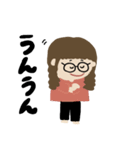 眼鏡をかけた女性のスタンプ（個別スタンプ：11）