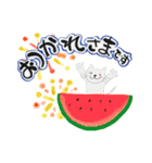 大きい筆文字 夏の挨拶 かわいいカラグル（個別スタンプ：15）