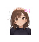 表情豊かな女の子 - かわいい日常スタンプ（個別スタンプ：9）