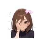 表情豊かな女の子 - かわいい日常スタンプ（個別スタンプ：16）