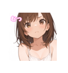 表情豊かな女の子 - かわいい日常スタンプ（個別スタンプ：19）