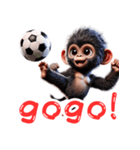 子供ゴリラ×サッカー！3Dリアル（個別スタンプ：23）