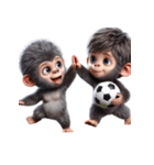子供ゴリラ×サッカー！3Dリアル（個別スタンプ：35）