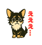 小さな黒と白茶のチワワたち2（個別スタンプ：16）