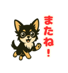 小さな黒と白茶のチワワたち2（個別スタンプ：17）