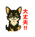 小さな黒と白茶のチワワたち2（個別スタンプ：20）