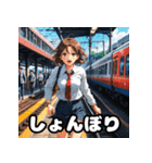ガタンゴトン♪表情豊かな電車スタンプ（個別スタンプ：21）