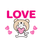くま被り物♡ゆるねこ【デカ文字】（個別スタンプ：18）