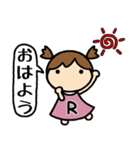 イニシャルR 女の子（個別スタンプ：1）