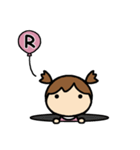 イニシャルR 女の子（個別スタンプ：5）