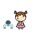 イニシャルR 女の子（個別スタンプ：9）