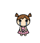 イニシャルR 女の子（個別スタンプ：10）