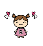 イニシャルR 女の子（個別スタンプ：15）