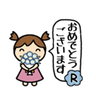 イニシャルR 女の子（個別スタンプ：23）