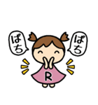 イニシャルR 女の子（個別スタンプ：24）