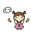 イニシャルR 女の子（個別スタンプ：33）